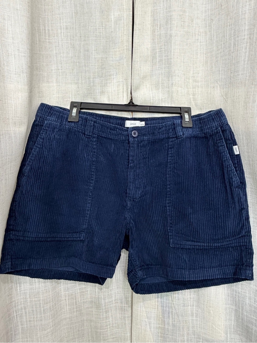 Onia Navy Corduroy Shorts for Men